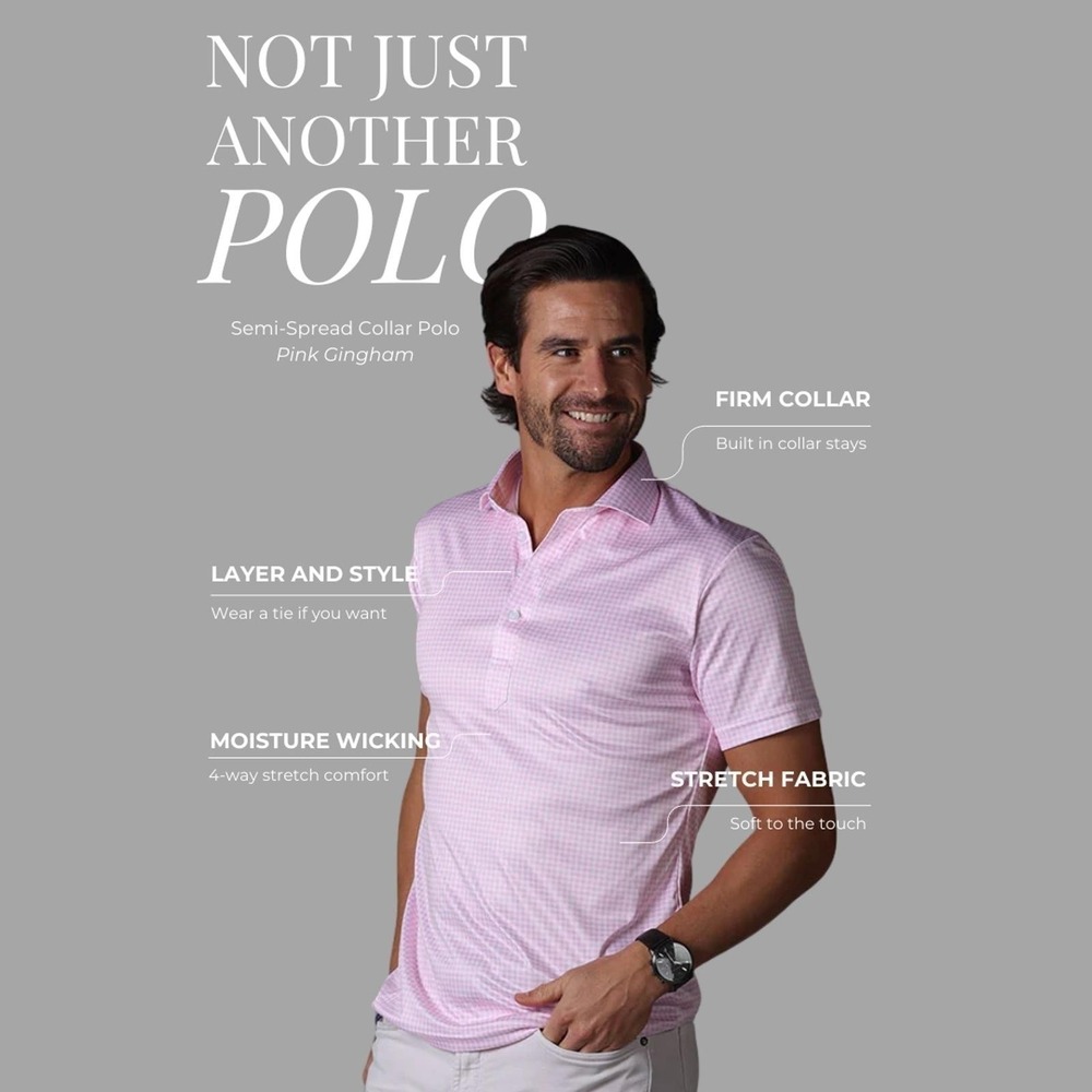 Collars & Co. NWT Semi-Spread Collar Polo Original Fit - Size Medium - Picture 6 of 6